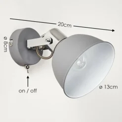 hofstein Applique murale Dompierre Gris, Blanc, 1 lumière* Appliques