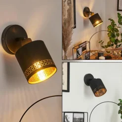 Lampes En Tissu-hofstein Applique murale Ecuador Noir, 1 lumière