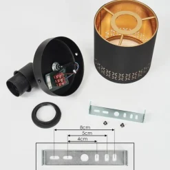 Lampes En Tissu-hofstein Applique murale Ecuador Noir, 1 lumière