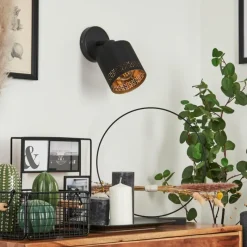 Lampes En Tissu-hofstein Applique murale Ecuador Noir, 1 lumière