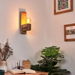 Lampes Vintages & Rétros-hofstein Applique murale Edna Bois clair, Noir, 1 lumière