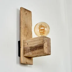 Lampes Vintages & Rétros-hofstein Applique murale Edna Bois clair, Noir, 1 lumière