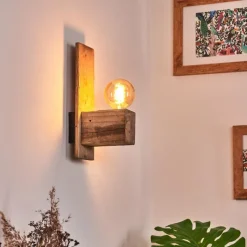 Lampes Vintages & Rétros-hofstein Applique murale Edna Bois clair, Noir, 1 lumière