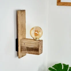 Lampes Vintages & Rétros-hofstein Applique murale Edna Bois clair, Noir, 1 lumière