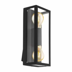 Luminaires Eglo Applique murale EGLO ALAMONTE Noir, 2 lumières