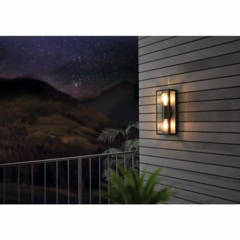 Luminaires Eglo Applique murale EGLO ALAMONTE Noir, 2 lumières