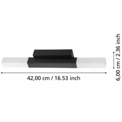 Luminaires Eglo Applique murale Eglo ALCUDIA LED Noir, 2 lumières* Appliques