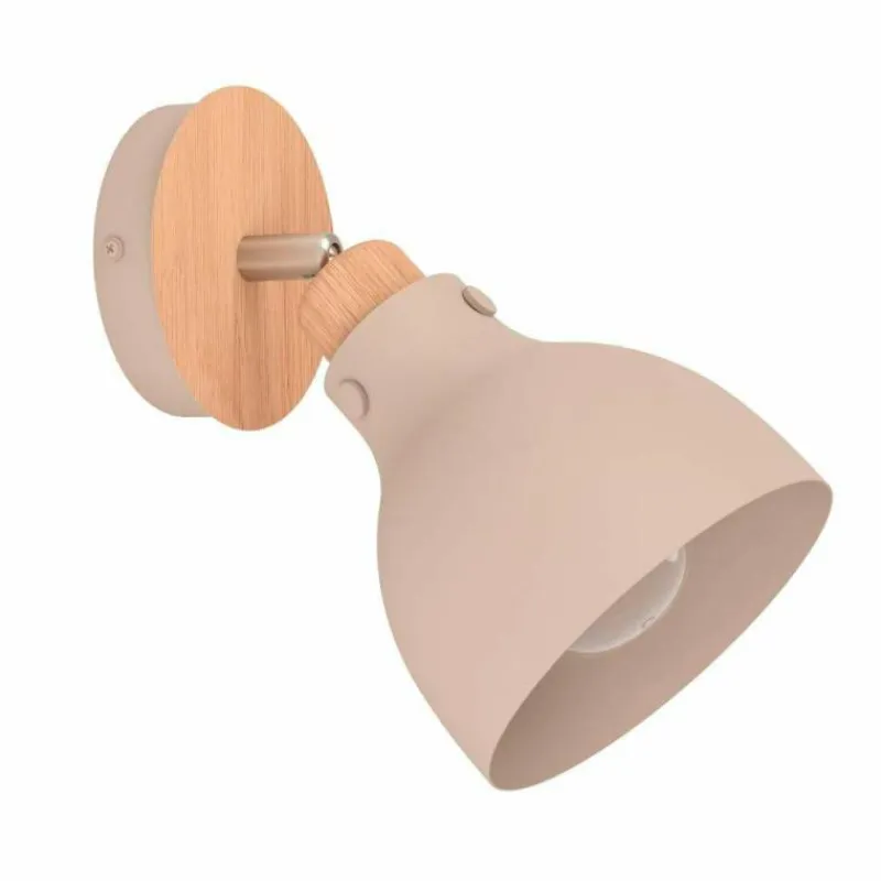 Lampes En Bois-Luminaires Eglo Applique murale Eglo ARRECIFE Couleur bois, Nickel mat, 1 lumière