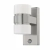 Luminaires Eglo Applique murale Eglo ATOLLARI LED Acier inoxydable, 2 lumières, Détecteur de mouvement