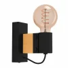 Lampes En Bois-Luminaires Eglo Applique murale Eglo BAILRIGG Écru, Noir, 1 lumière