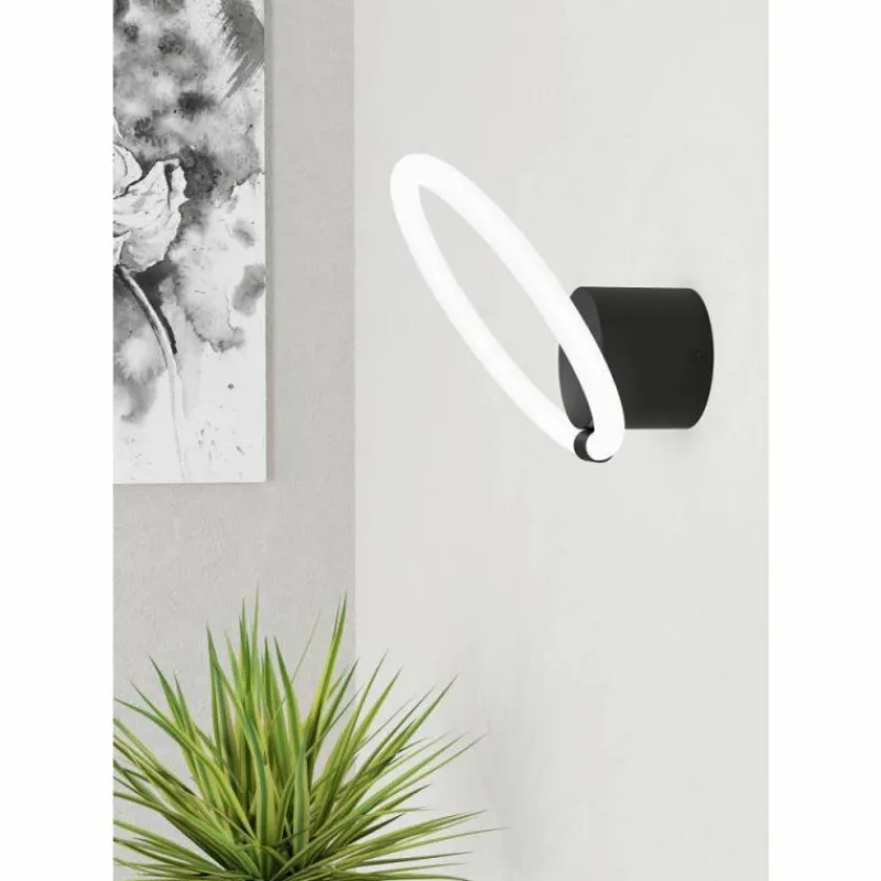 Luminaires Eglo Applique murale Eglo CARANACOA LED Noir, 1 lumière* Appliques