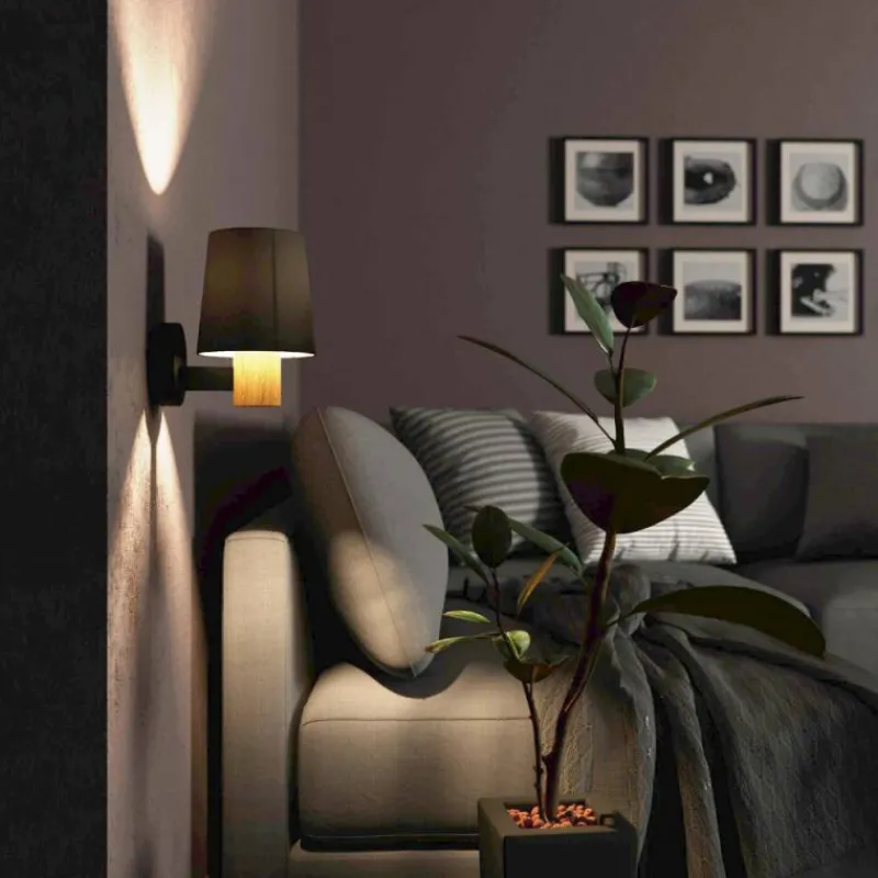 Lampes En Tissu-Luminaires Eglo Applique murale Eglo EDALE Écru, Noir, 1 lumière