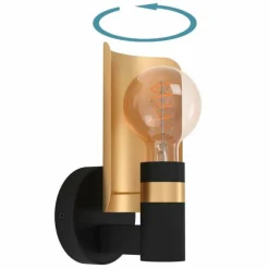 Luminaires Eglo Applique murale Eglo HAYES Laiton, Noir, 1 lumière* Appliques
