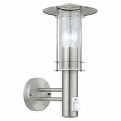 Luminaires Eglo Applique murale Eglo LISIO Acier inoxydable, 1 lumière, Détecteur de mouvement