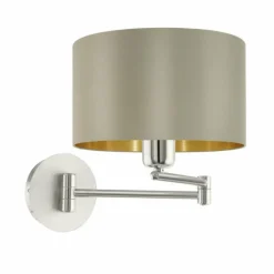 Lampes En Tissu-Luminaires Eglo Applique murale Eglo MASERLO Nickel mat, 1 lumière