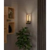 Lampes En Bois-Luminaires Eglo Applique murale Eglo NAFFERTON Écru, Noir, 1 lumière