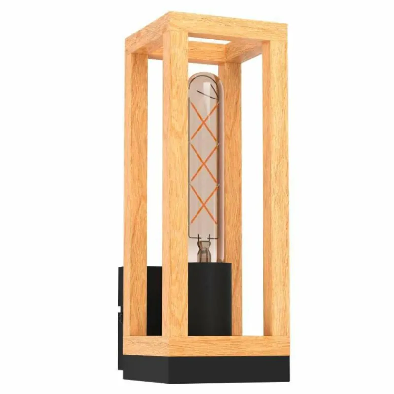 Lampes En Bois-Luminaires Eglo Applique murale Eglo NAFFERTON Écru, Noir, 1 lumière