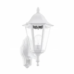 Luminaires Rustiques-Luminaires Eglo Applique murale Eglo NAVEDO Blanc, Détecteur de mouvement