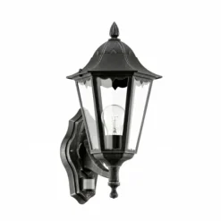 Luminaires Eglo Applique murale Eglo NAVEDO Noir, Détecteur de mouvement