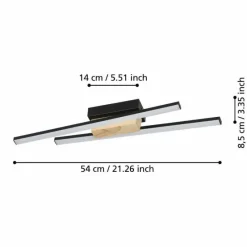 Lampes En Bois-Luminaires Eglo Applique murale Eglo PANAGRIA LED Brun, Noir, 2 lumières