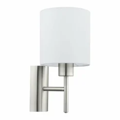 Lampes En Tissu-Luminaires Eglo Applique murale Eglo PASTERI Nickel mat, 1 lumière