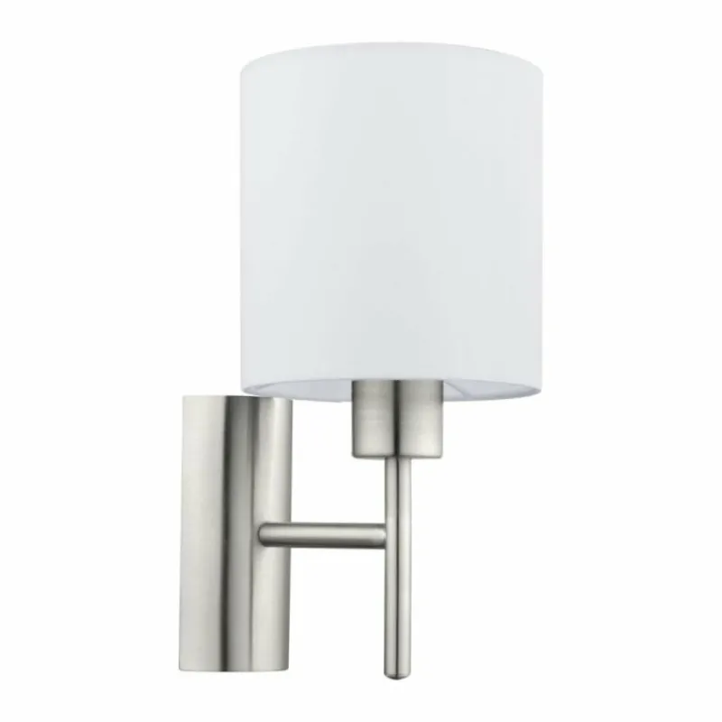 Lampes En Tissu-Luminaires Eglo Applique murale Eglo PASTERI Nickel mat, 1 lumière