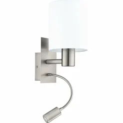 Lampes En Tissu-Luminaires Eglo Applique murale Eglo PASTERI LED Nickel mat, 2 lumières