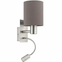 Lampes En Tissu-Luminaires Eglo Applique murale Eglo PASTERI LED Nickel mat, 2 lumières