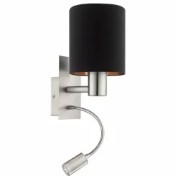 Lampes En Tissu-Luminaires Eglo Applique murale Eglo PASTERI LED Nickel mat, 2 lumières