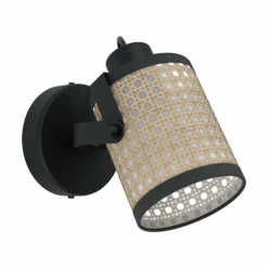 Lampes En Tissu-Luminaires Eglo Applique murale Eglo RUSCOMB Noir, 1 lumière