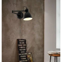 Luminaires Scandinaves-Luminaires Eglo Applique murale Eglo SAN PERI Noir, 1 lumière