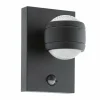 Luminaires Eglo Applique murale Eglo SESIMBA 1 LED Noir, 2 lumières, Détecteur de mouvement