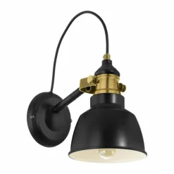 Lampes Vintages & Rétros-Luminaires Eglo Applique murale Eglo THORNFORD Bruni, Noir, 1 lumière