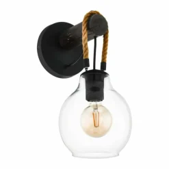 Lampes Vintages & Rétros-Luminaires Eglo Applique murale Eglo-Leuchten RODING Brun, Noir, 1 lumière