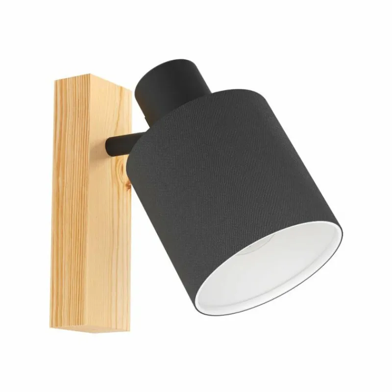 Lampes En Tissu-Luminaires Eglo Applique murale Eglo-Leuchten BATALLAS Brun, Noir, 1 lumière