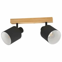Lampes En Tissu-Luminaires Eglo Applique murale Eglo-Leuchten BATALLAS Brun, Noir, 2 lumières