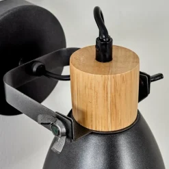 hofstein Applique murale Elm Anthracite, Bois clair, 1 lumière