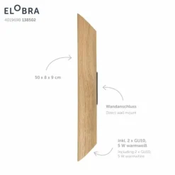 Lampes En Bois-Luminaires Elobra Applique murale Elobra Colombia LED Écru, 2 lumières