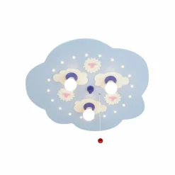 Lampes En Bois-Luminaires Elobra Applique murale Elobra SCHÄFCHENWOLKE Bleu, 3 lumières