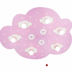 Lampes En Bois-Luminaires Elobra Applique murale Elobra SCHÄFCHENWOLKE Rose, 6 lumières