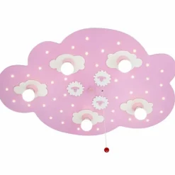 Lampes En Bois-Luminaires Elobra Applique murale Elobra SCHÄFCHENWOLKE Rose, 5 lumières