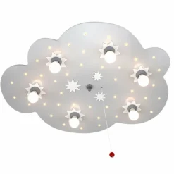 Lampes En Bois-Luminaires Elobra Applique murale Elobra STERNENWOLKE Argenté, 6 lumières