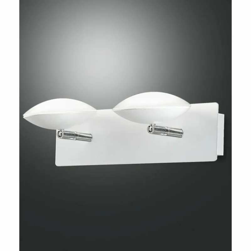Luminaires Fabas Luce Applique murale Fabas Luce Hale LED Chrome, Blanc, 2 lumières* Éclairage Led