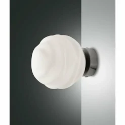 Luminaires Fabas Luce Applique murale Fabas Luce Ava Nickel mat, 1 lumière