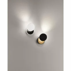 Lampes Dorées-Luminaires Fabas Luce Applique murale Fabas Luce Ara LED Or, Noir, 1 lumière