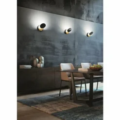 Lampes Dorées-Luminaires Fabas Luce Applique murale Fabas Luce Ara LED Or, Noir, 1 lumière