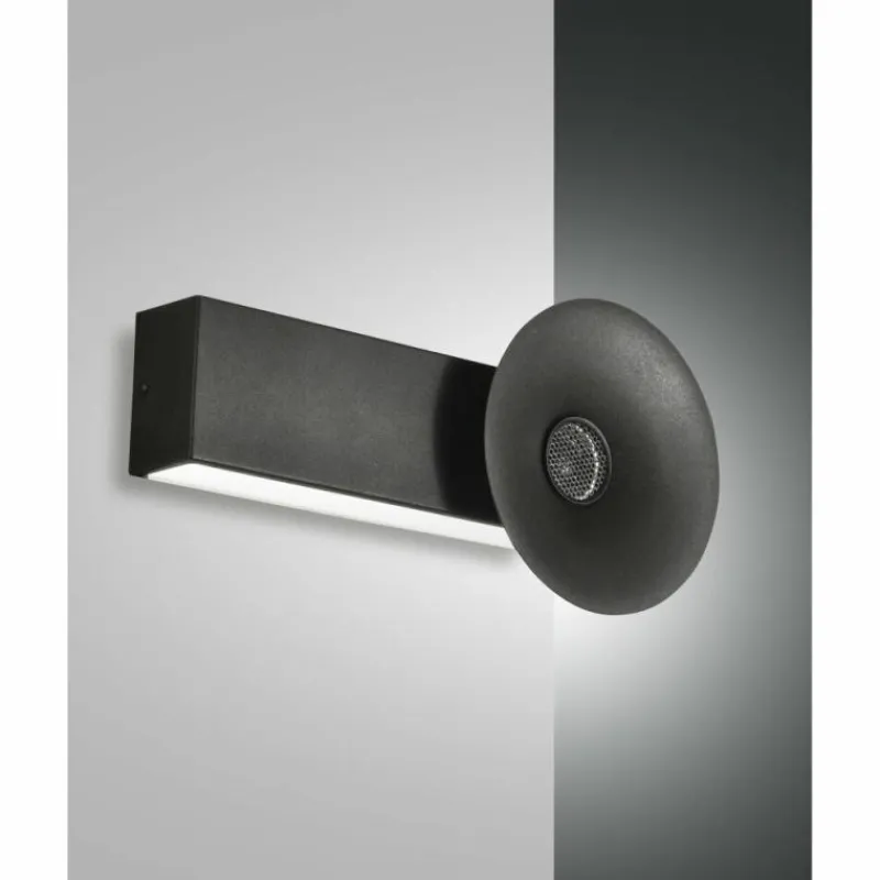 Luminaires Fabas Luce Applique murale Fabas Luce Aretha LED Noir, 1 lumière* Éclairage Led