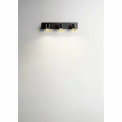 Luminaires Fabas Luce Applique murale Fabas Luce Modo Noir, 3 lumières* Spots Et Projecteurs