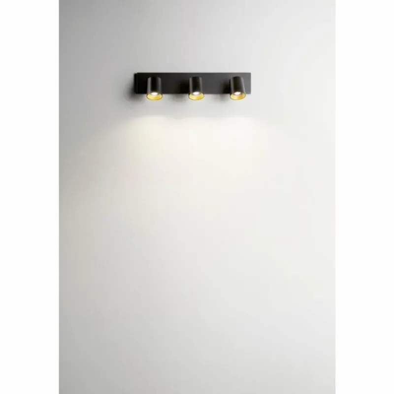 Luminaires Fabas Luce Applique murale Fabas Luce Modo Noir, 3 lumières* Spots Et Projecteurs