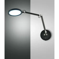 Luminaires Fabas Luce Applique murale Fabas Luce Regina LED Noir, 1 lumière* Éclairage Led